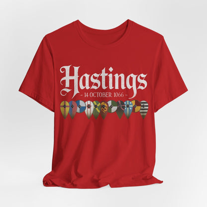 Red / S Battle of Hastings 1066 Shield Wall T-Shirt