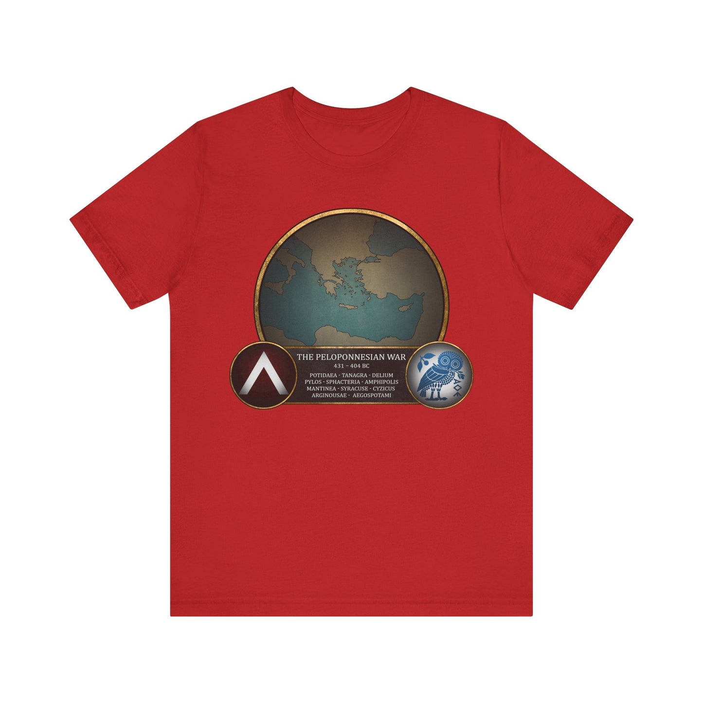 Red / S Battles of the Peloponnesian War - Athens vs Sparta T-Shirt
