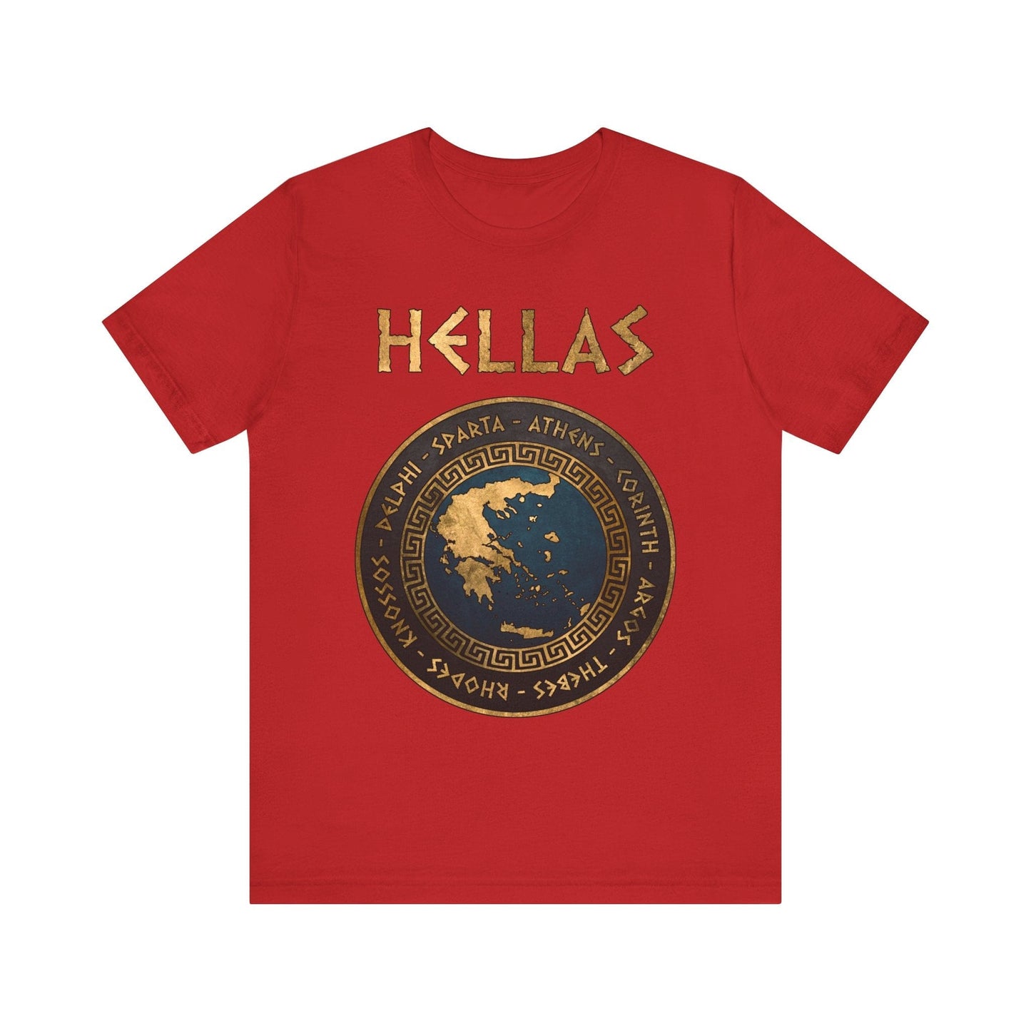 Red / S Hellas Ancient Greek Polis - City-States of Ancient Greece T-shirt