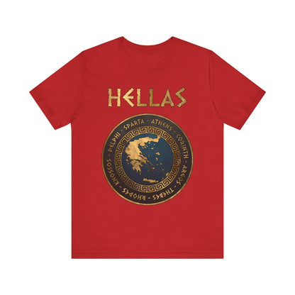 Red / S Hellas Ancient Greek Polis - City-States of Ancient Greece T-shirt