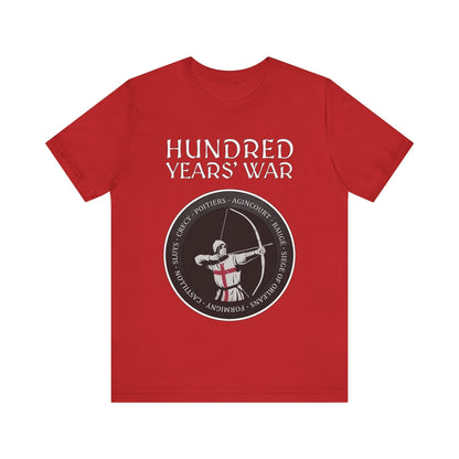 Red / S Hundred Years' War Battles Longbowman T-Shirt