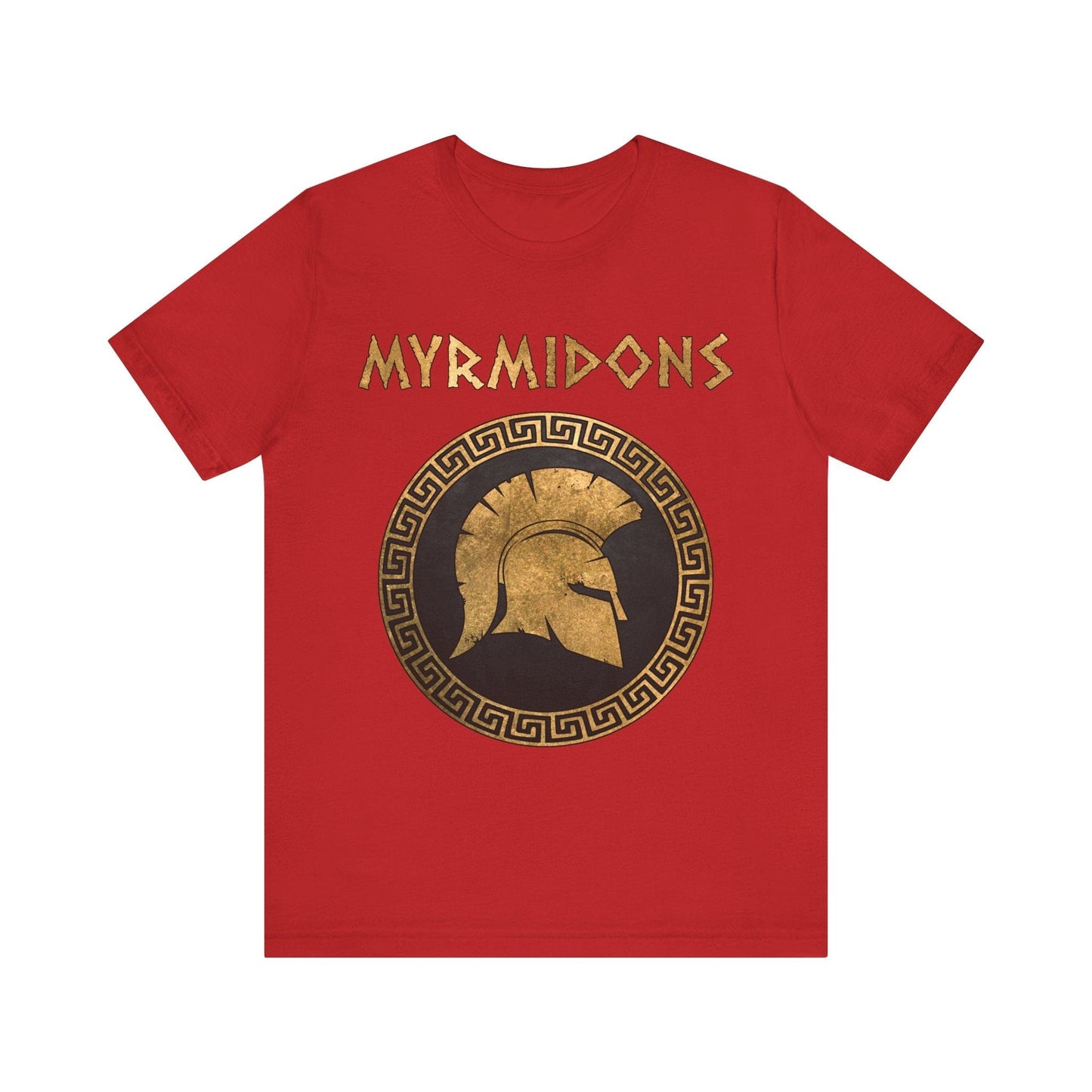 Red / S Myrmidons Warriors of Pythia and Achilles T-Shirt
