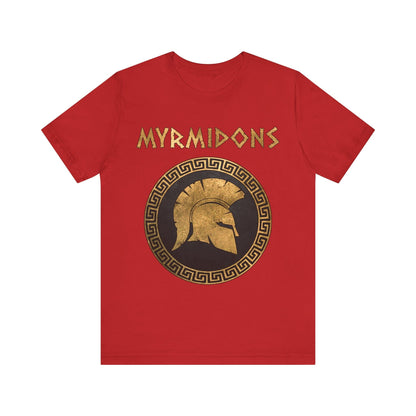 Red / S Myrmidons Warriors of Pythia and Achilles T-Shirt