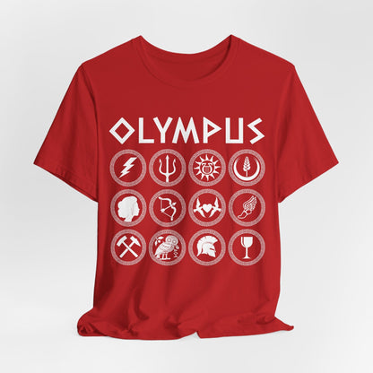 Red / S Olympus - Greek Gods and Goddesses - Greek Mythology T-Shirt