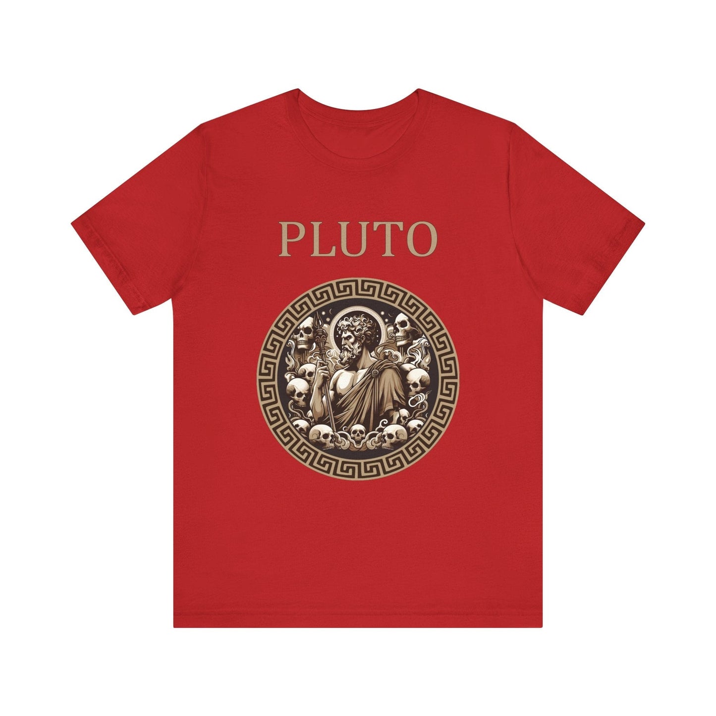 Red / S Pluto Roman God of the Dead and Underworld T-Shirt