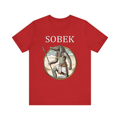 Red / S Sobek Egyptian God of the Nile and Crocodiles T-Shirt