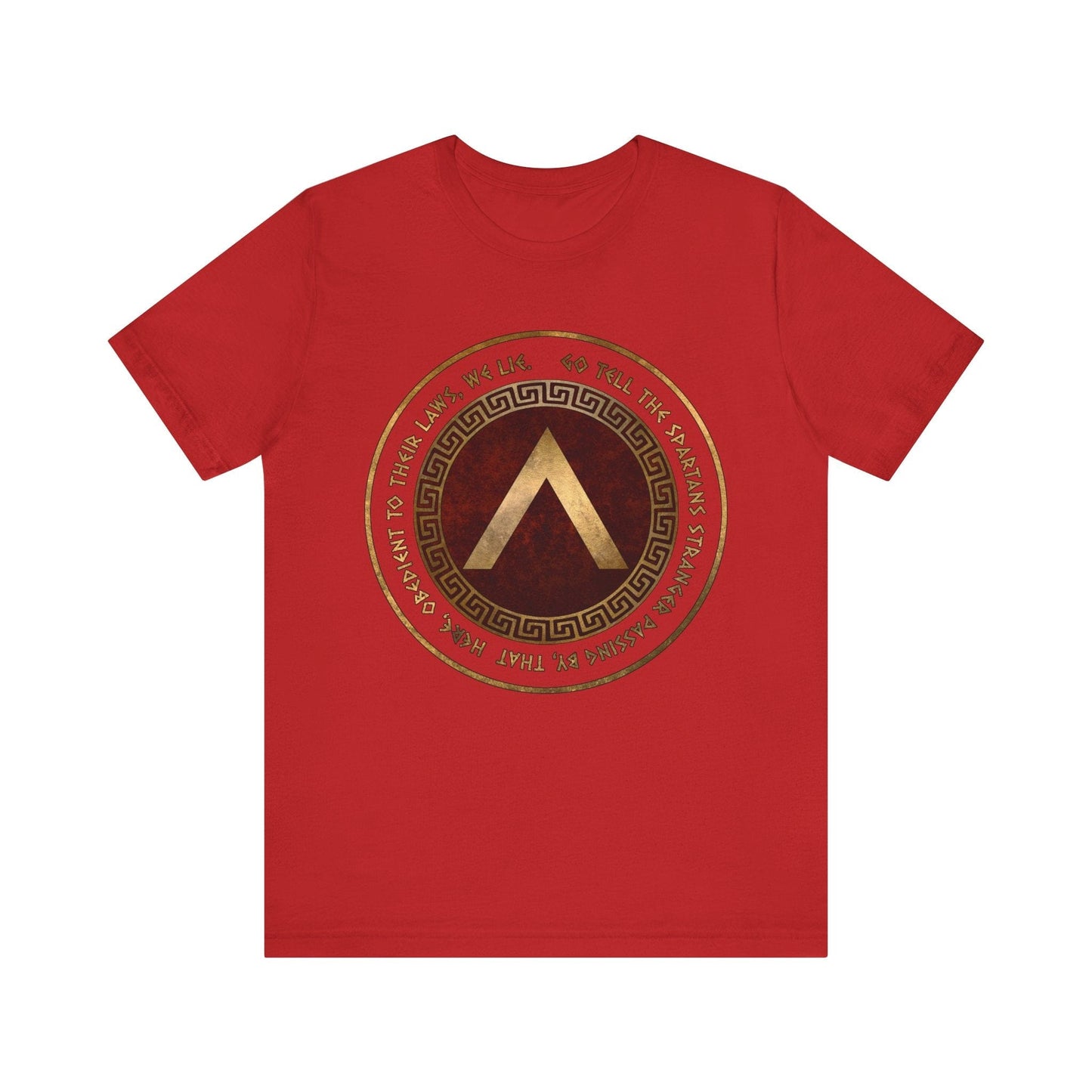 Red / S Sparta Battle of Thermopylae Epitaph T-Shirt