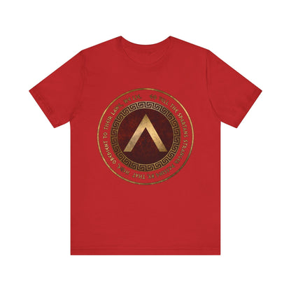 Red / S Sparta Battle of Thermopylae Epitaph T-Shirt