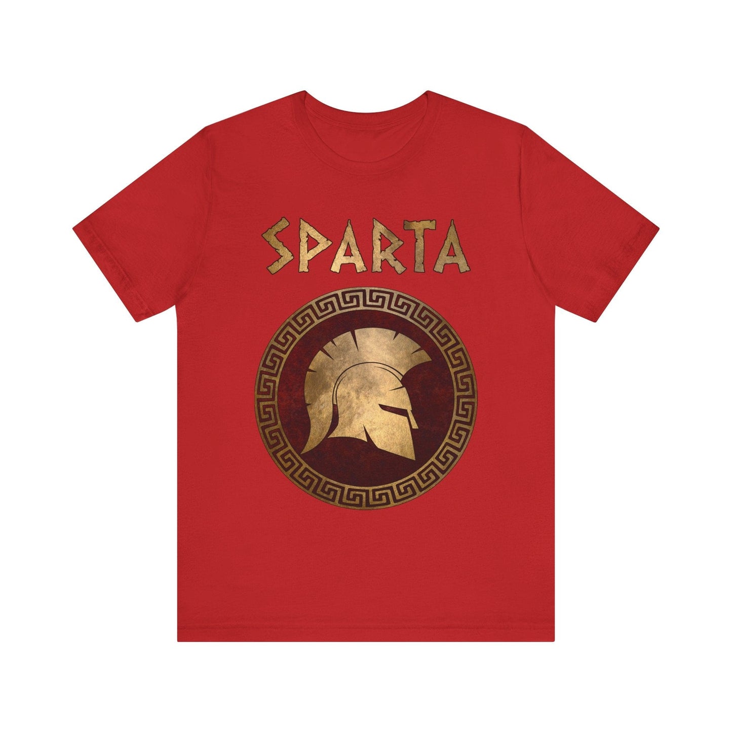 Red / S Sparta - Corinthian Helmet Symbol - Lacedaemonian Spartans T-shirt