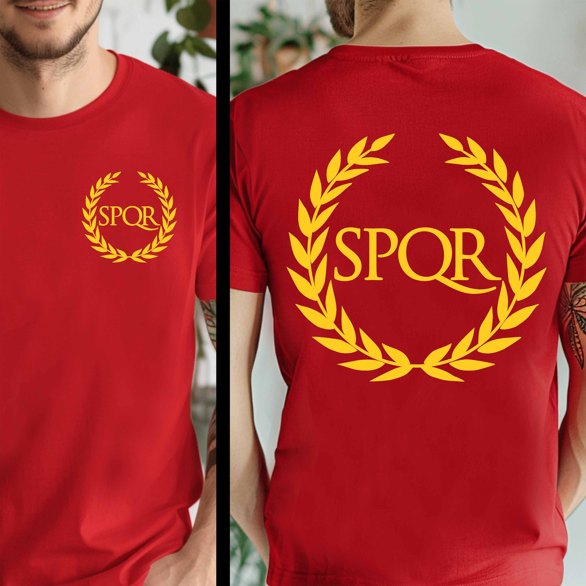 Red / S SPQR Roman Empire Double Sided SPQR T-Shirt