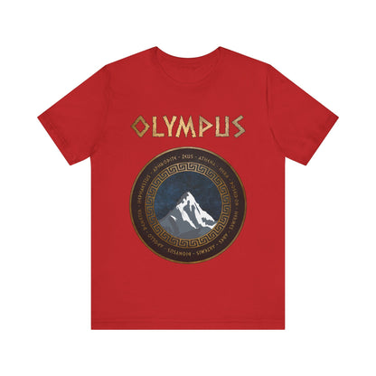 Red / S The Twelve Olympians Greek Gods and Goddesses - Mount Olympus T-Shirt
