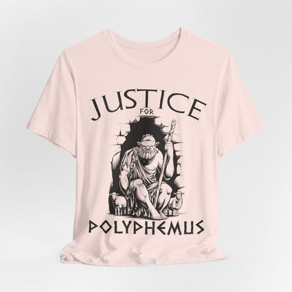 Soft Pink / S Justice For Polyphemus - The Odyssey - Funny Greek Mythology T-Shirt