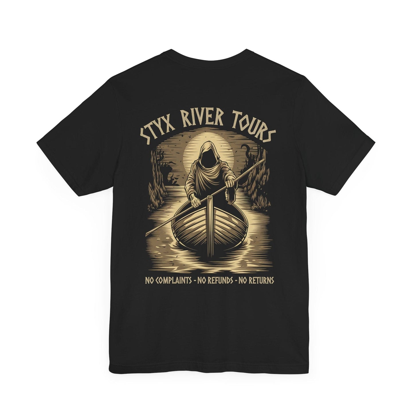 Styx River Tours - Funny Greek Mythology Double Sided T-Shirt