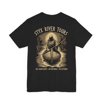 Styx River Tours - Funny Greek Mythology Double Sided T-Shirt