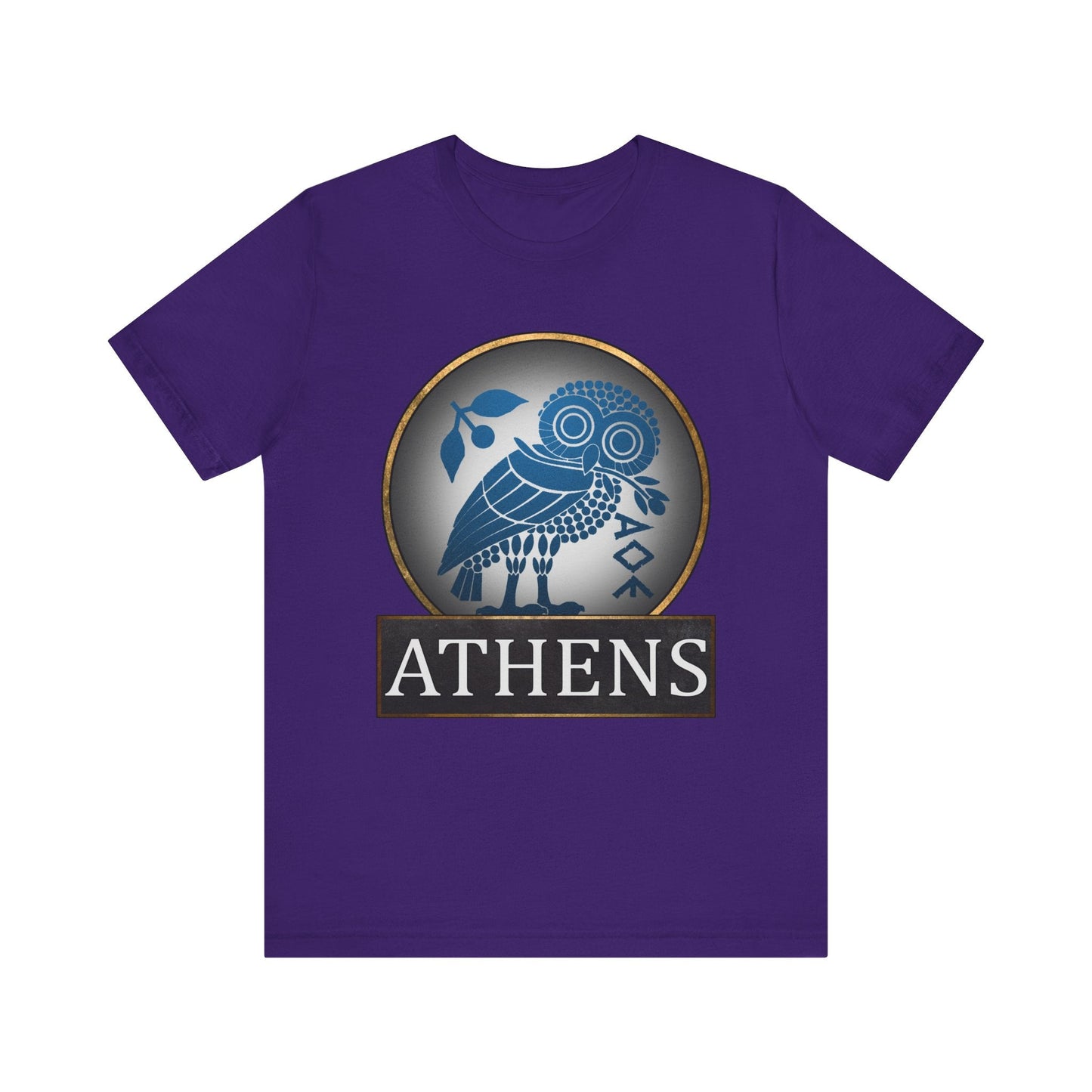 Team Purple / S Ancient Athens - Athenian Owl Symbol of Greek Goddess Athena T-shirt