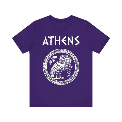 Team Purple / S Athens Owl Symbol of Athena T-Shirt