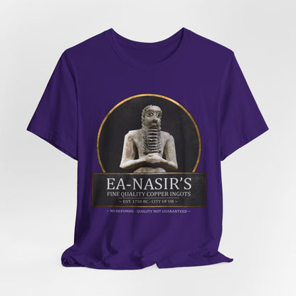 Team Purple / S Ea Nasir's No Refunds - Funny Bronze Age History Meme T-shirt