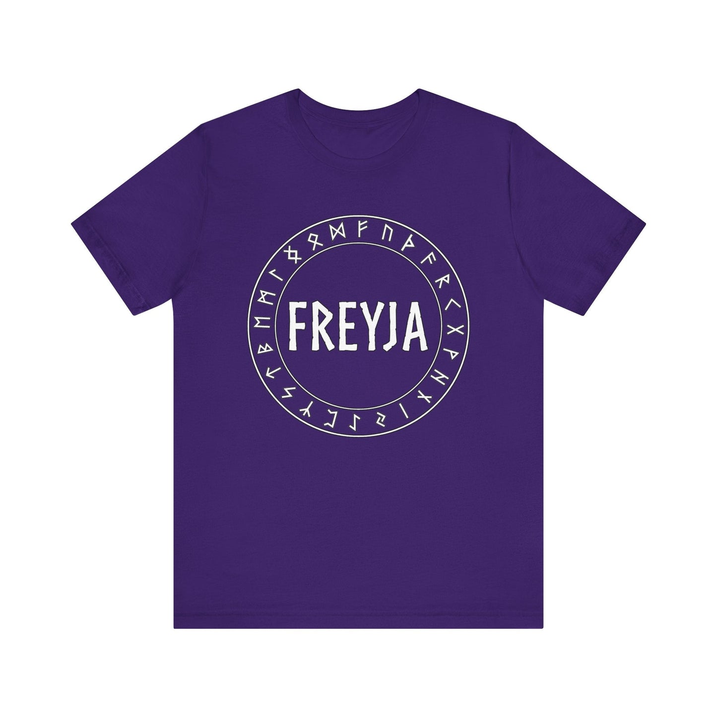 Team Purple / S Freyja Norse Goddess with Futhark Runes T-shirt