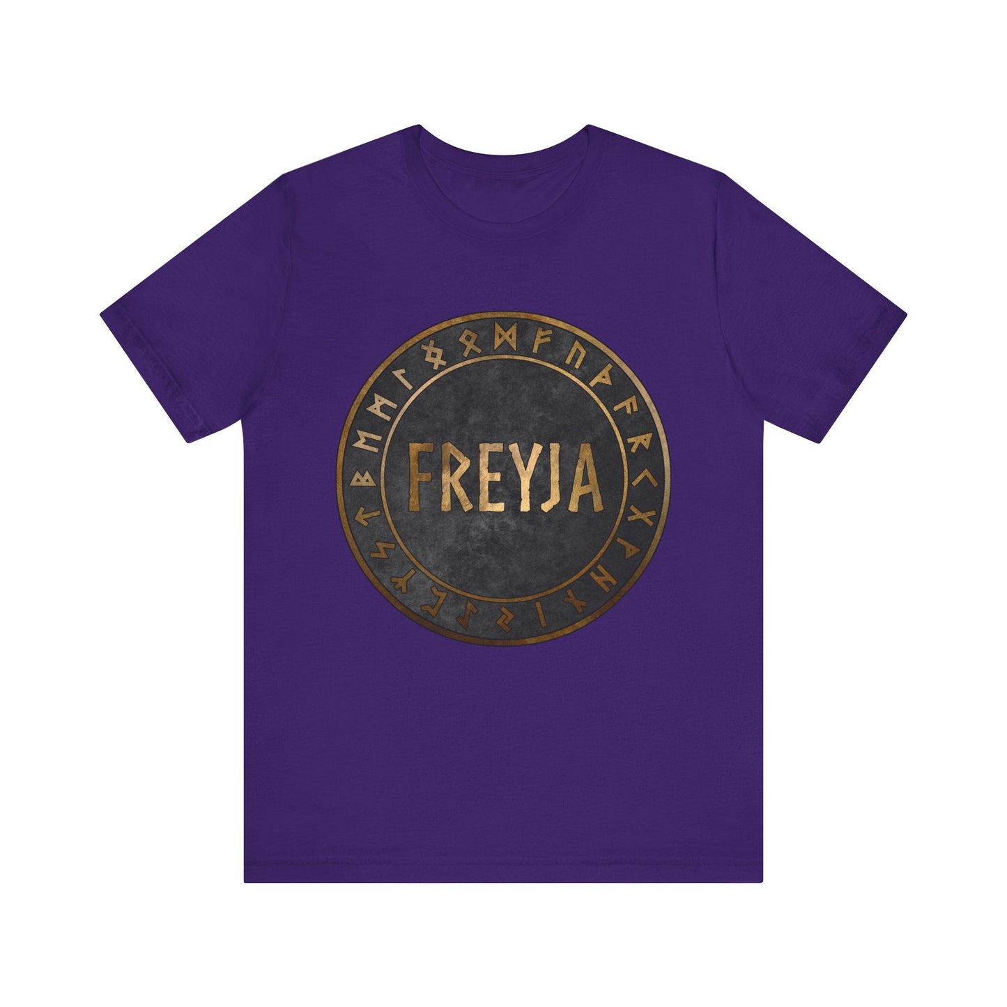Team Purple / S Freyja Norse Goddess with Viking Runes T-Shirt