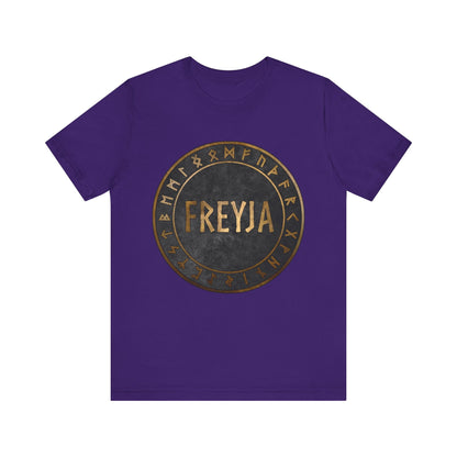 Team Purple / S Freyja Norse Goddess with Viking Runes T-Shirt