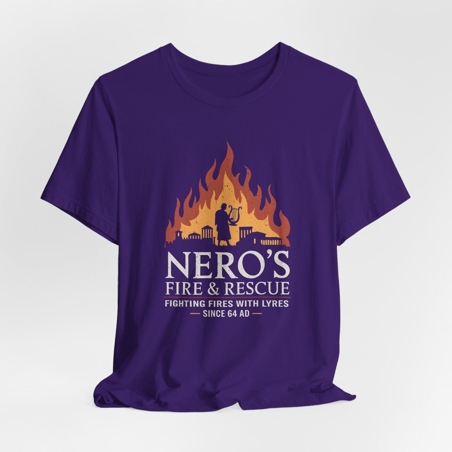 Team Purple / S Nero's Fire & Rescue - Funny Ancient Rome T-Shirt