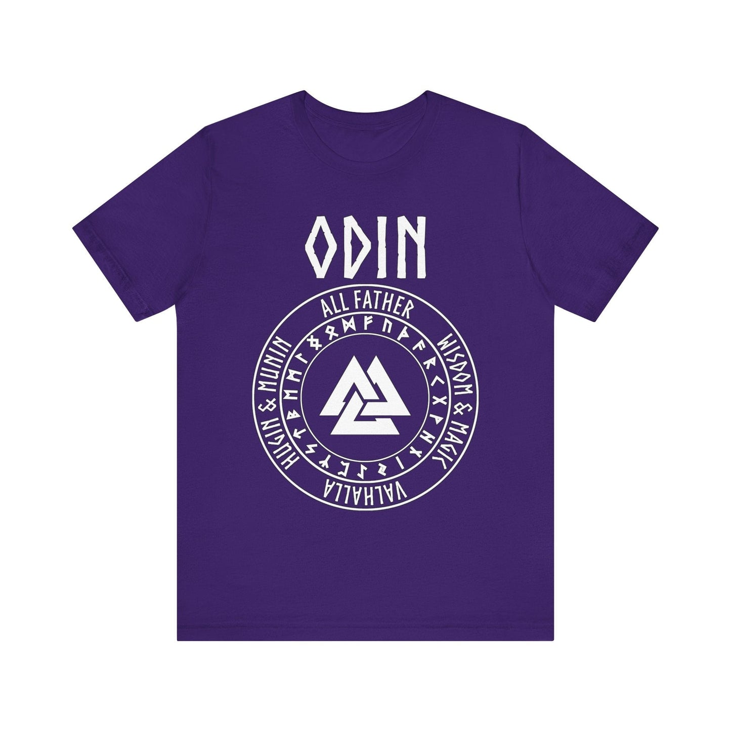 Team Purple / S Odin Norse God with Futhark Runes T-shirt