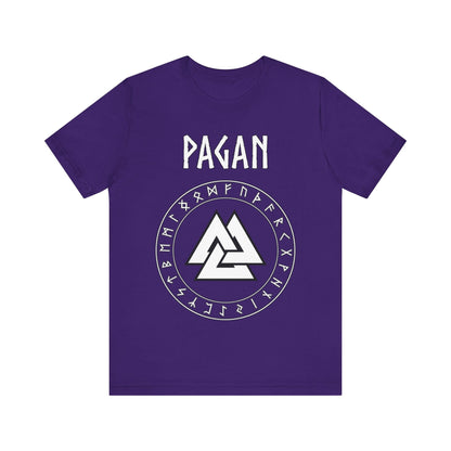 Team Purple / S Pagan Norse Paganism Valknut with Runes T-Shirt