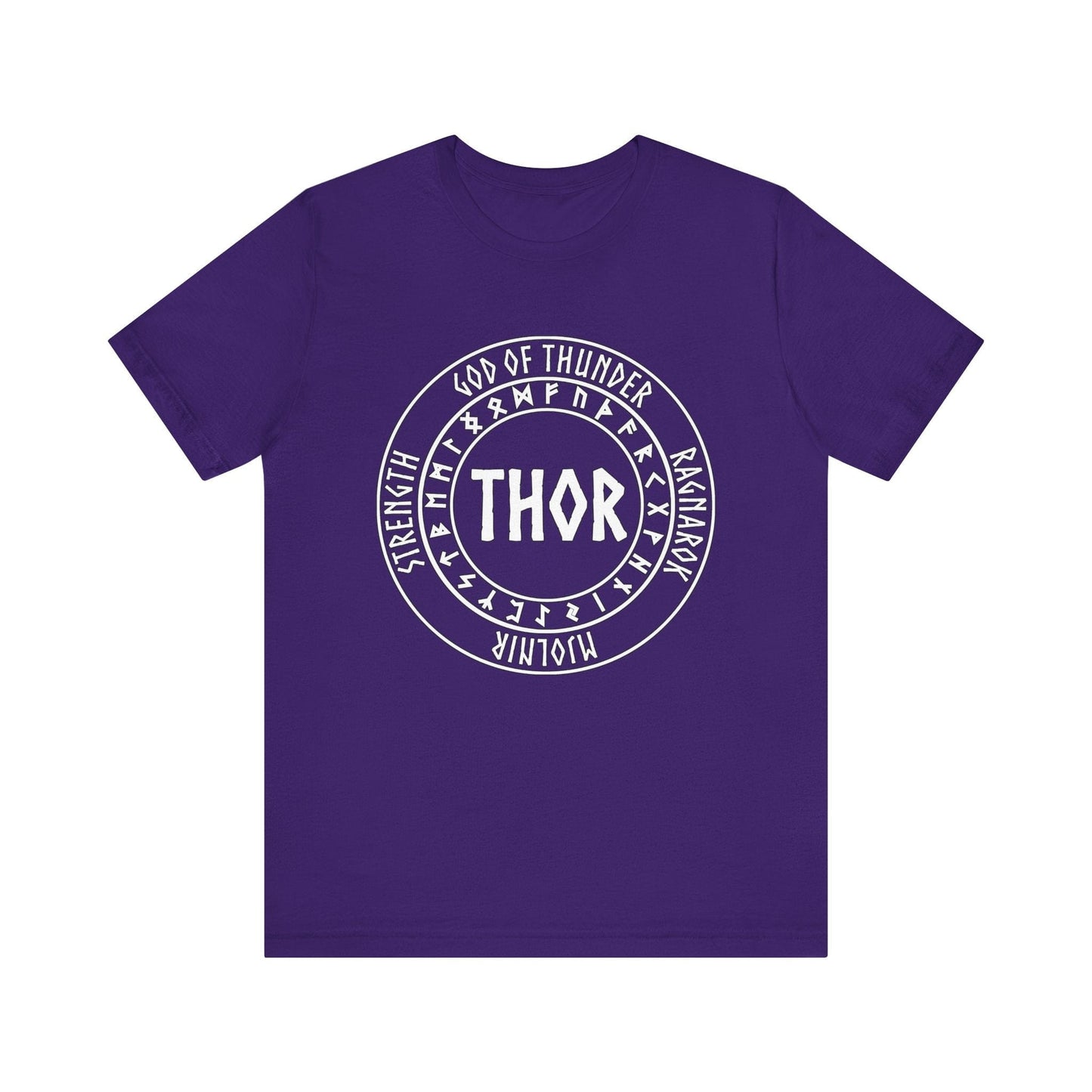 Team Purple / S Thor Norse God with Futhark Runes T-shirt