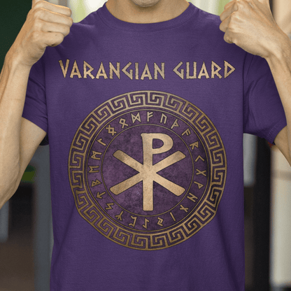 Team Purple / S Varangian Guard Byzantine Empire Chi Rho with Runes T-Shirt