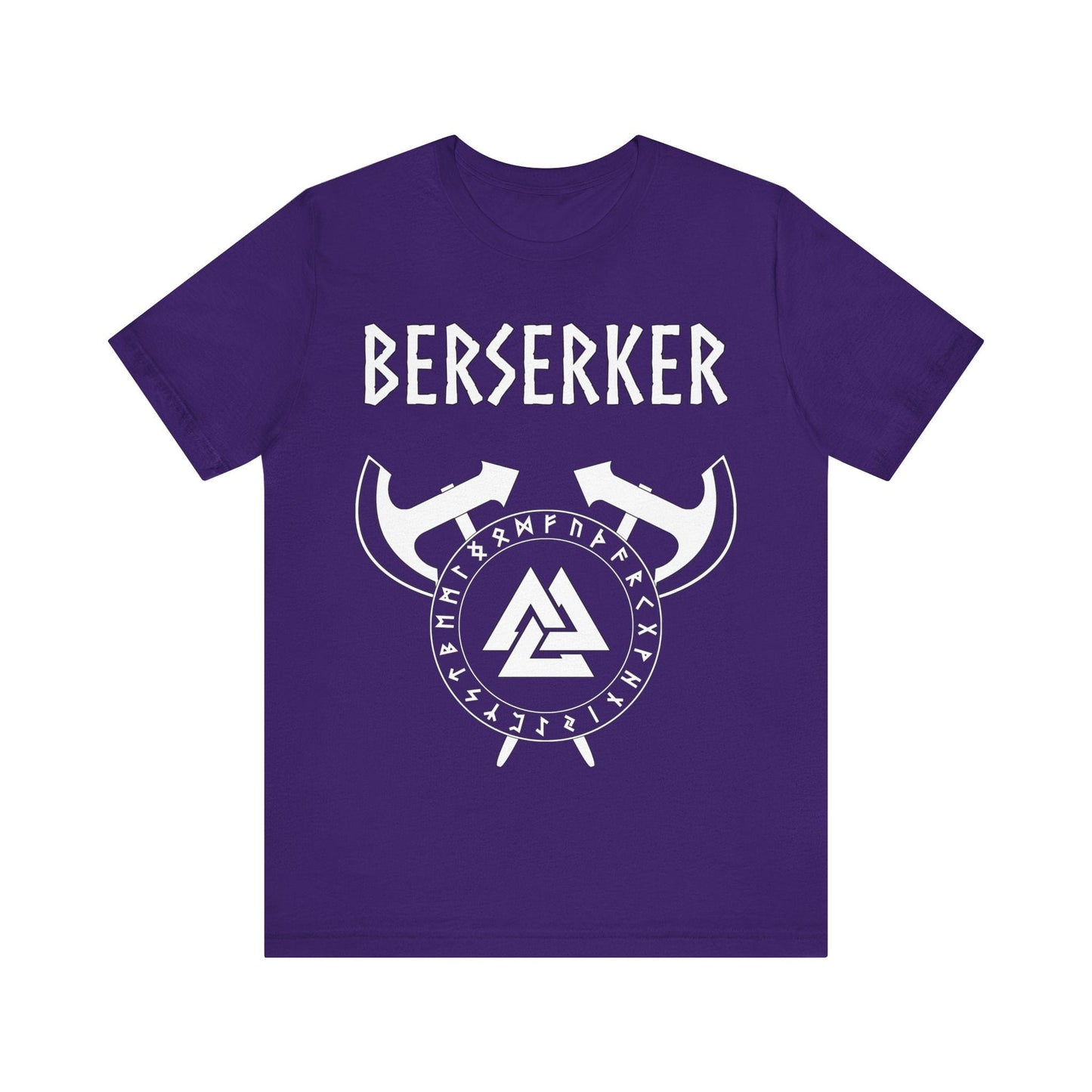 Team Purple / S Viking Berserker - Axes with Norse Runes - Viking Valknut T-shirt