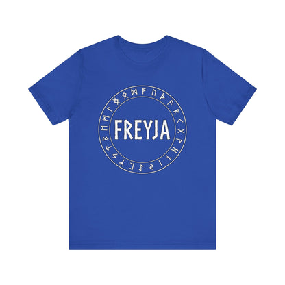 True Royal / S Freyja Norse Goddess with Futhark Runes T-shirt