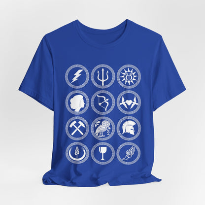 True Royal / S The Twelve Olympians Symbols - Greek Gods and Goddesses - Greek Mythology T-shirt