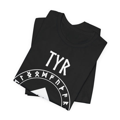 Tyr Norse God Tiwaz Rune with Futhark Runes T-shirt