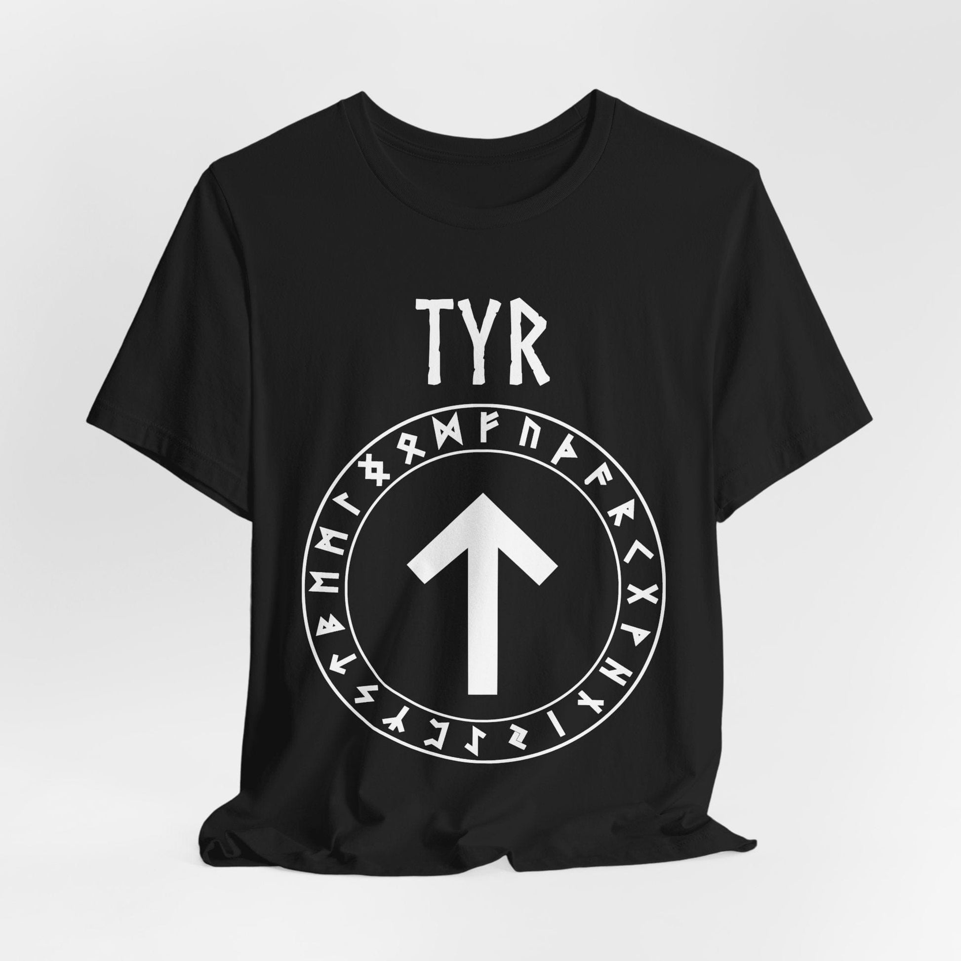 Tyr Norse God Tiwaz Rune with Futhark Runes T-shirt