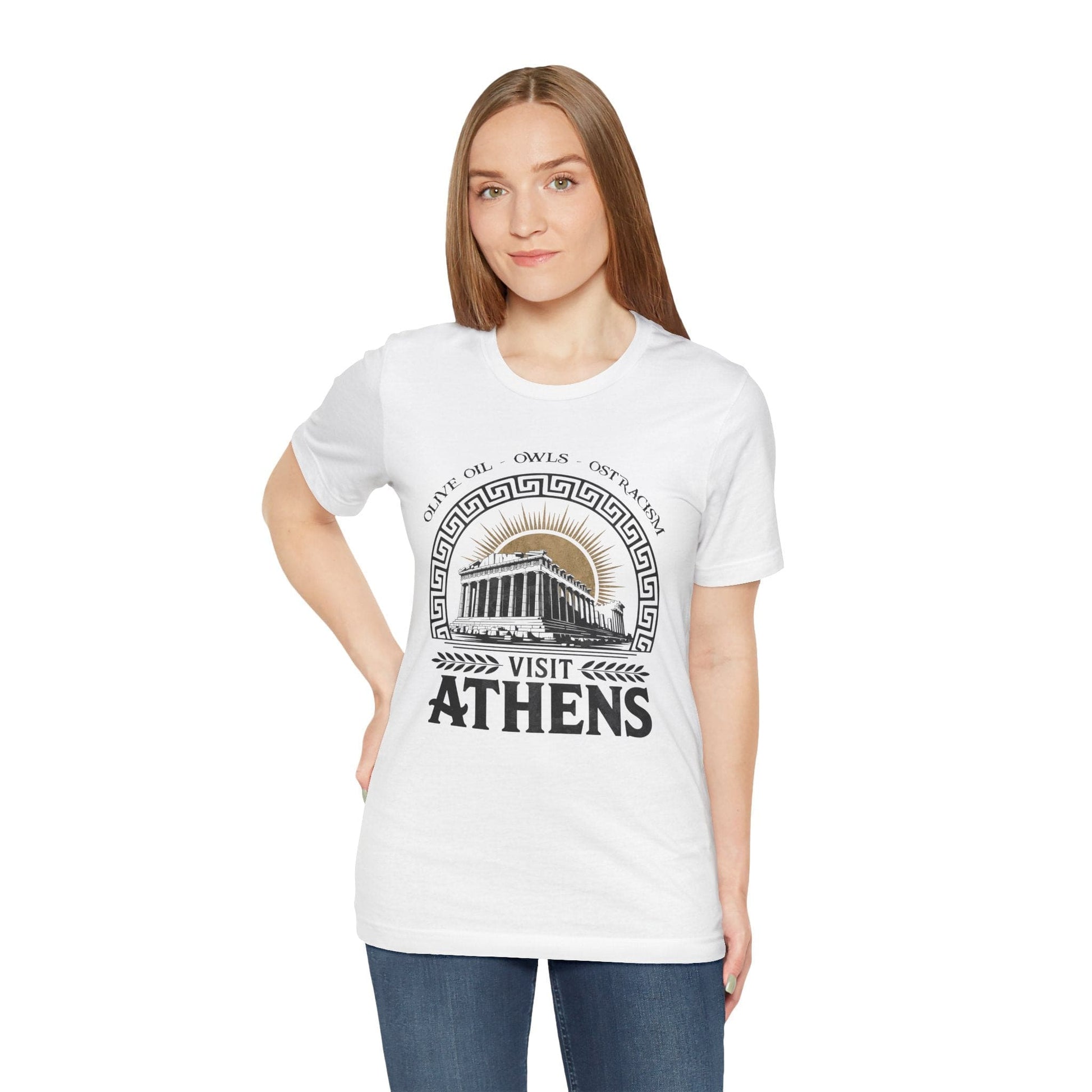 Visit Athens - Olive Oil, Owls, Ostracism - Ancient Greece T-Shirt