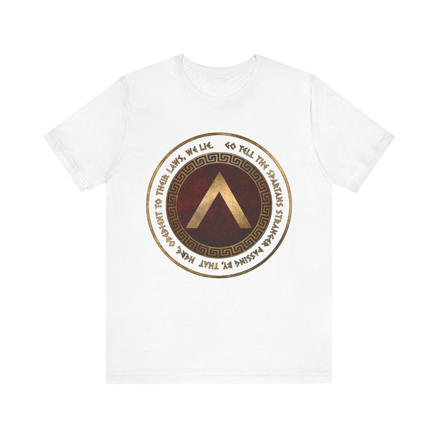 White / M Sparta Battle of Thermopylae Epitaph T-Shirt