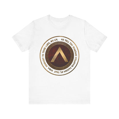 White / M Sparta Battle of Thermopylae Epitaph T-Shirt