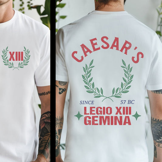 White / S 13th Legion - Caesar's Legio XIII Gemina Roman Legion Double Sided T-Shirt