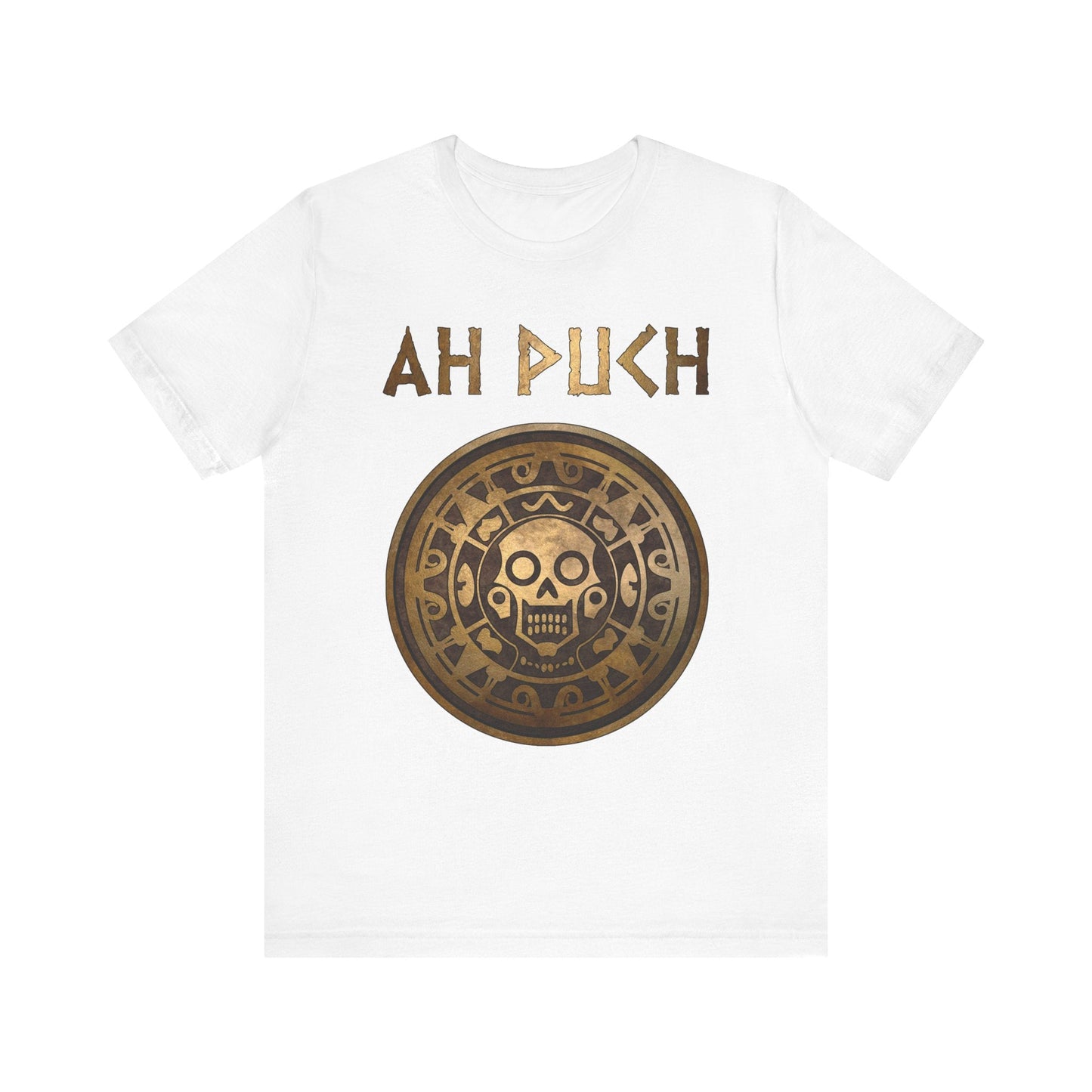 White / S Ah Puch Mayan God of Death Symbol T-shirt