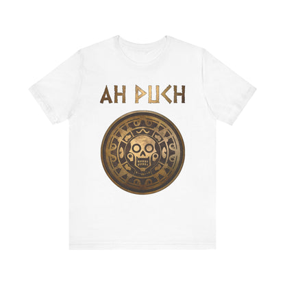 White / S Ah Puch Mayan God of Death Symbol T-shirt
