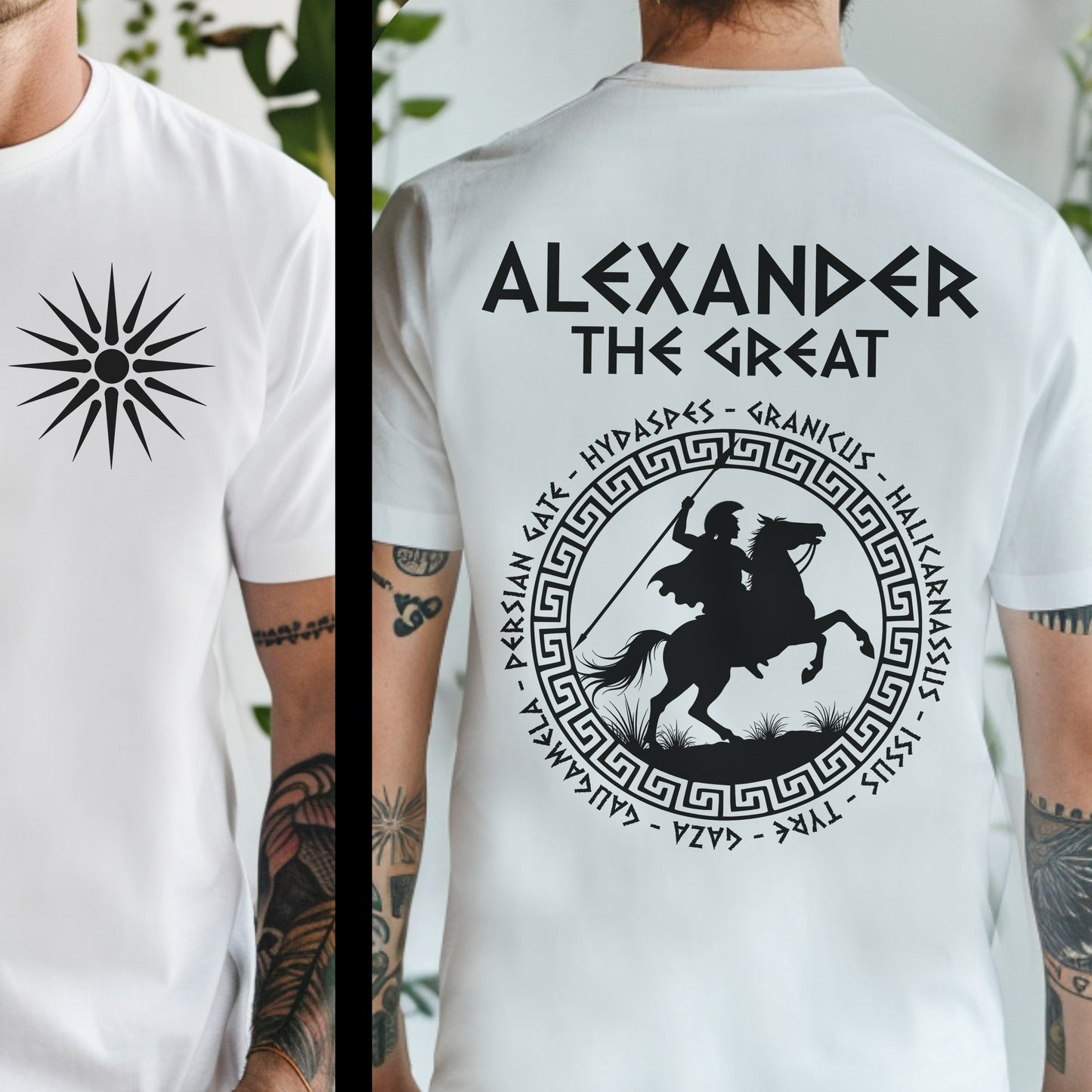 White / S Alexander the Great - Double Sided T-Shirt