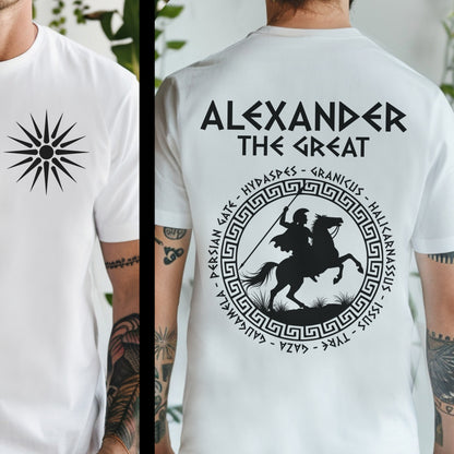 White / S Alexander the Great - Double Sided T-Shirt