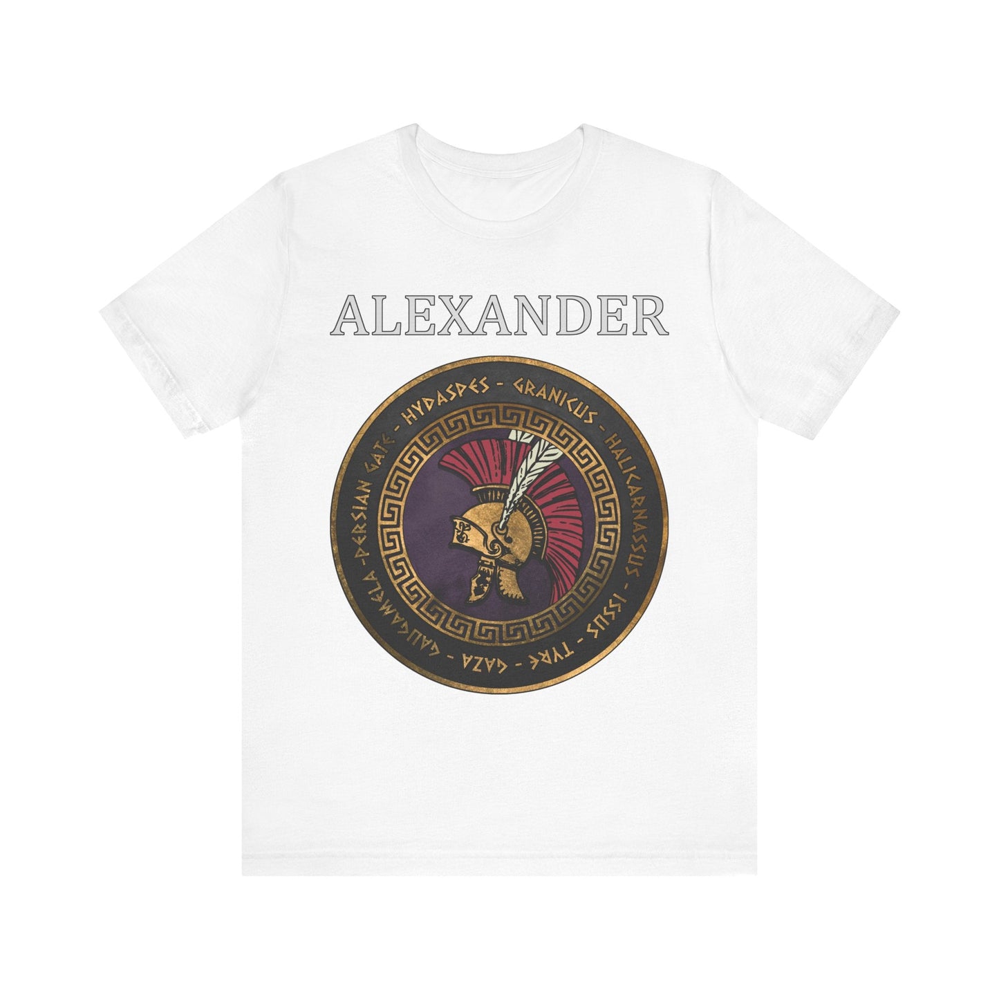 White / S Alexander the Great Famous Battles T-Shirt