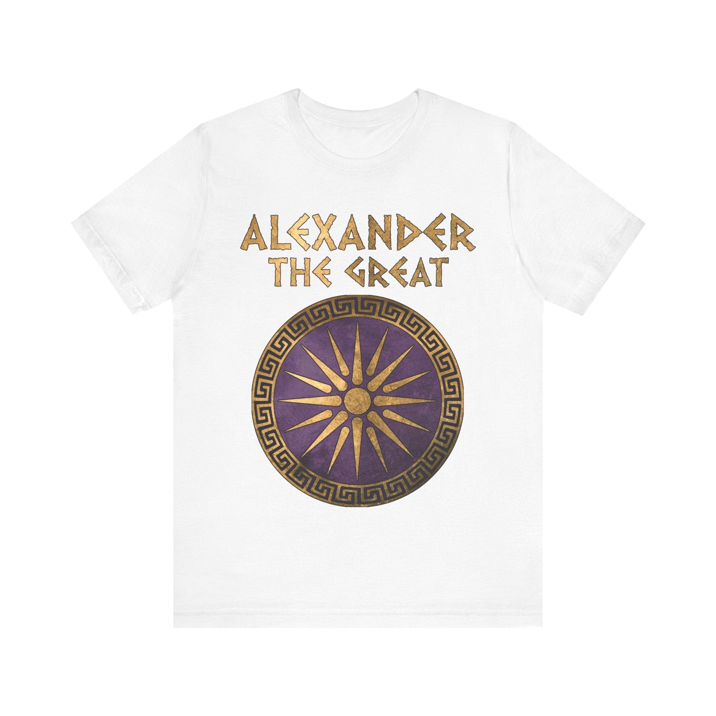 White / S Alexander the Great Makedon Shield T-Shirt