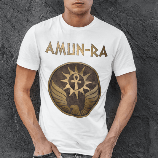 White / S Amun-Ra Ancient Egyptian God T-Shirt