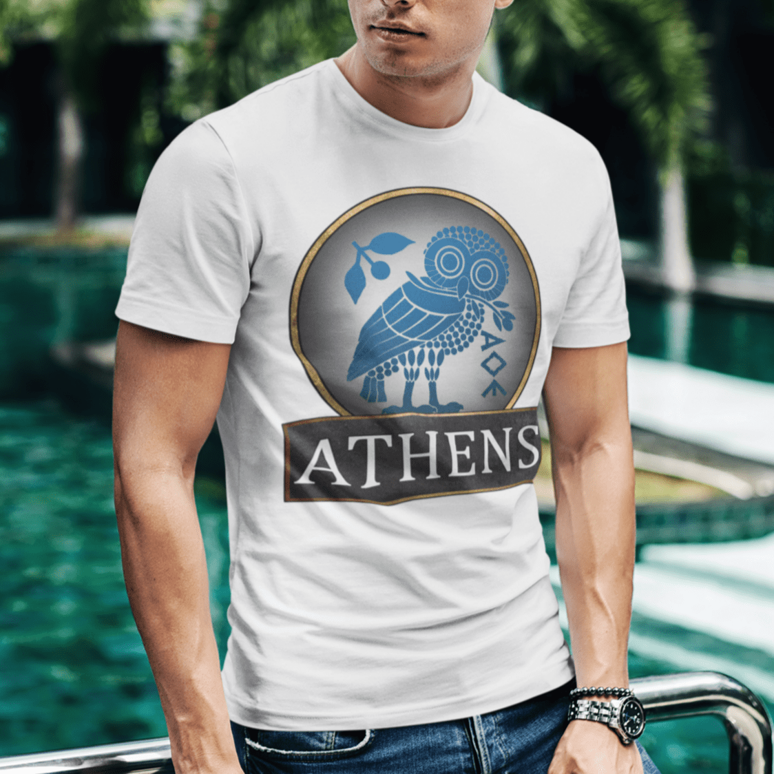 White / S Ancient Athens - Athenian Owl Symbol of Greek Goddess Athena T-shirt