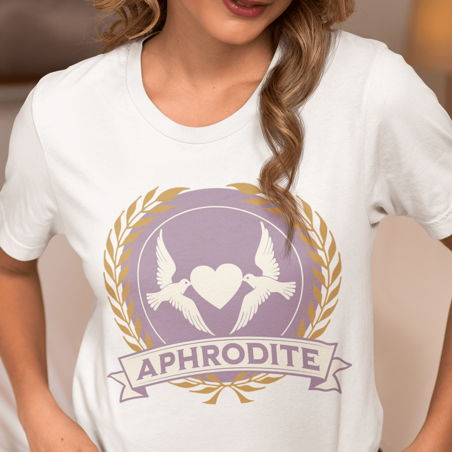 White / S Aphrodite Greek Goddess - Doves of Aphrodite T-shirt