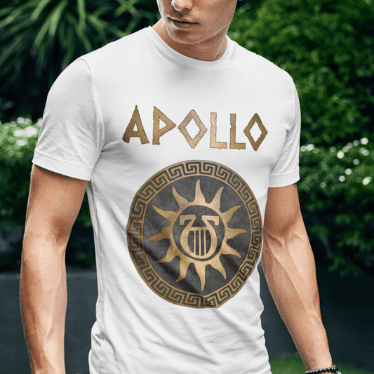 White / S Apollo Ancient Greek God Lyre Symbol T-Shirt