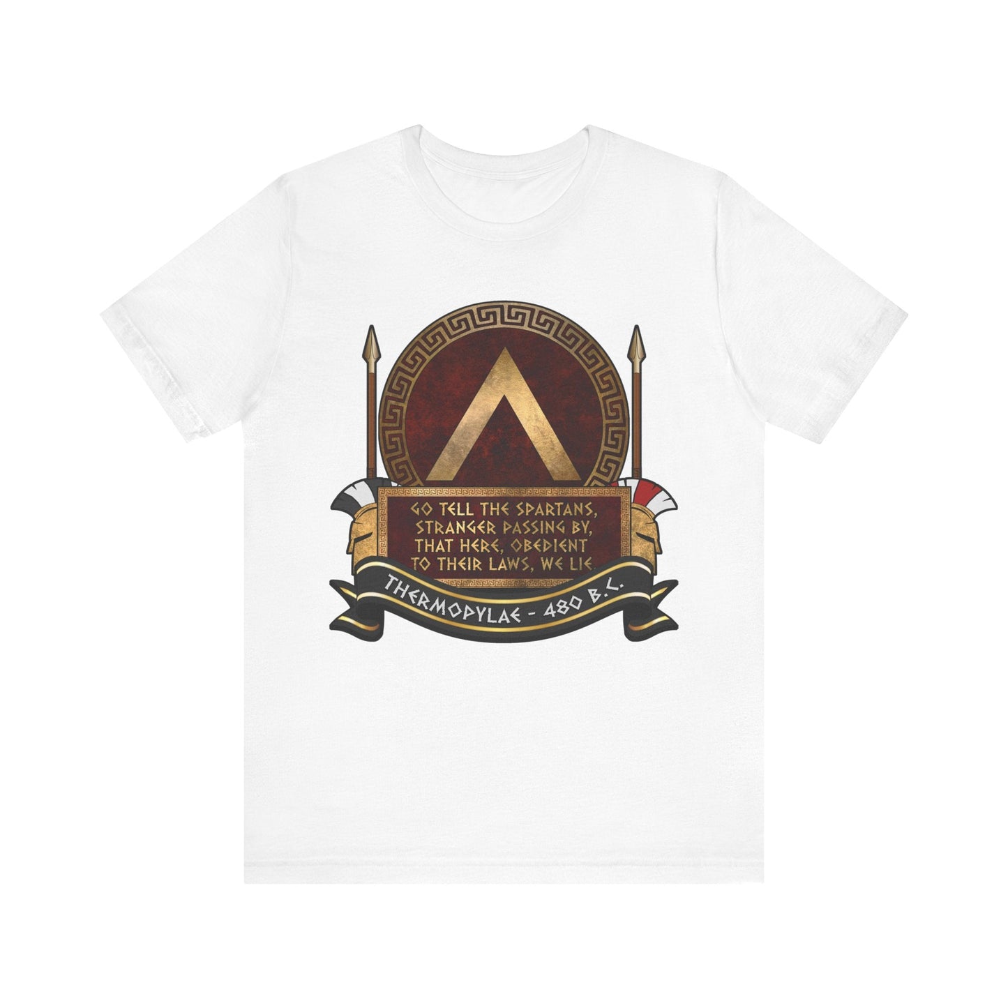 White / S Battle of Thermopylae Spartan Epitaph T-Shirt