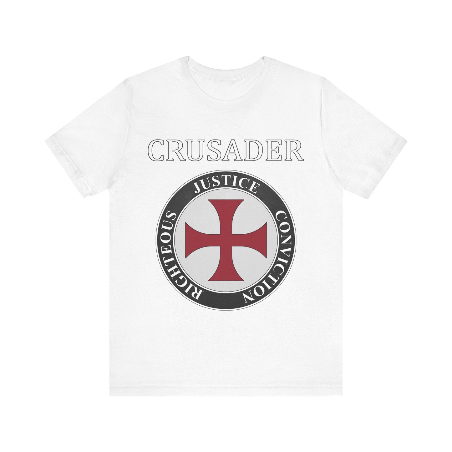 White / S Crusader Symbol - Medieval Knight Shield Virtues T-shirt